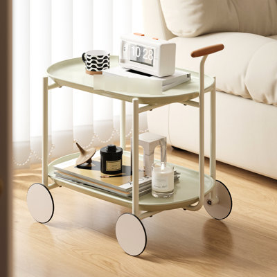 Moon Storage Cart Nordic Internet Mobile Trolley, Double - Layer Shelf For Kitchen And , Simple Design, 0 Odour, Small Island Width, Rectangular Shape Living Room Kitchen, Trolley With Shelf, T Shaped