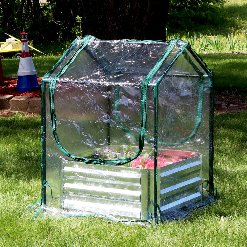 Clear PVC and Steel Raised Garden Bed with Greenhouse Cover