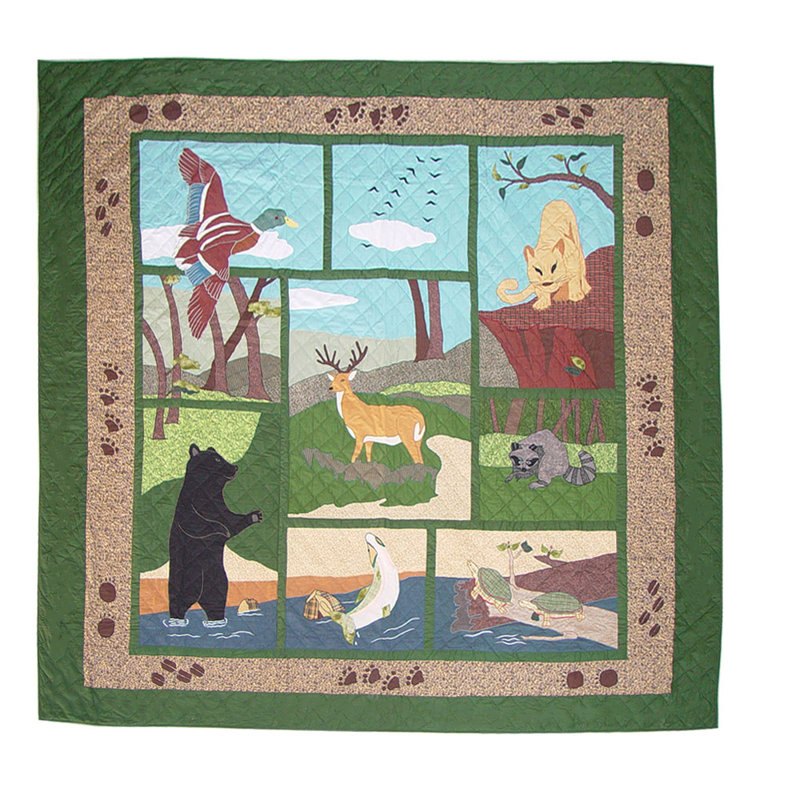 American Wilderness Cotton Patchwork Quilt, Super Queen