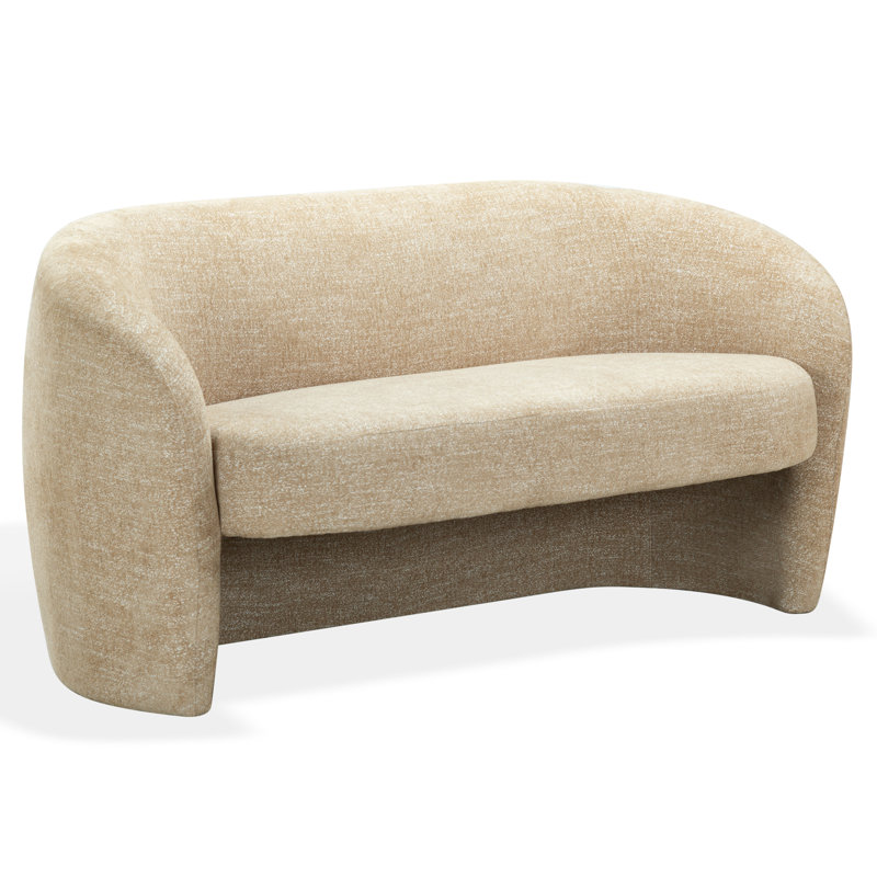Causeuse à accoudoirs arrondis 60,6 po Roland, Beige Chenille