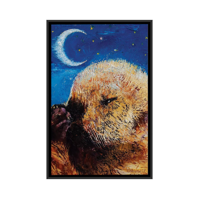 « sea panneaux pup », impression sur toile, H 26 po x l 18 po x P 1,5 po, Toile avec cadre noir, Pas de tapis