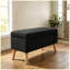 Banc de rangement avec repose-pieds 32 po en velours côtelé olive avec pieds en bois-130156342