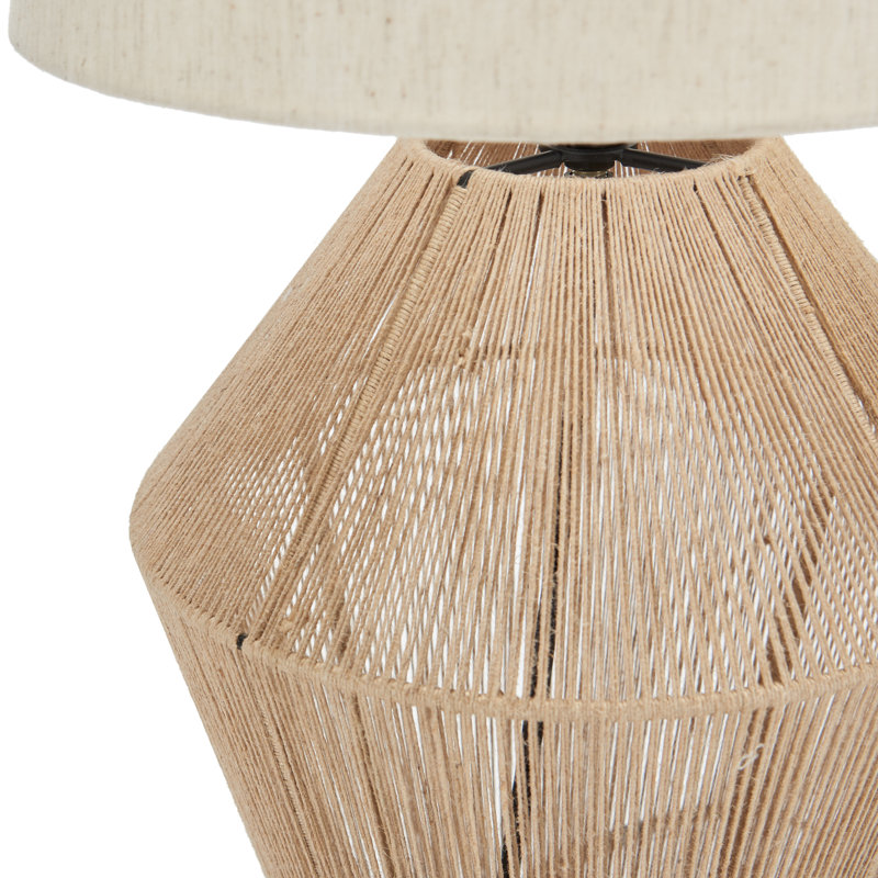 Lampe de table en jute tissé naturel