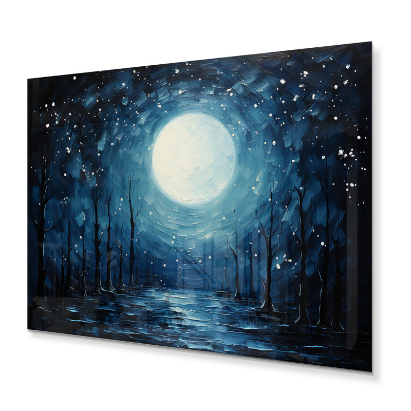 Azure Azure, clair de lune, forêt I - lune, impressions sur métal, H 16 po x l 32 po x P 1 po