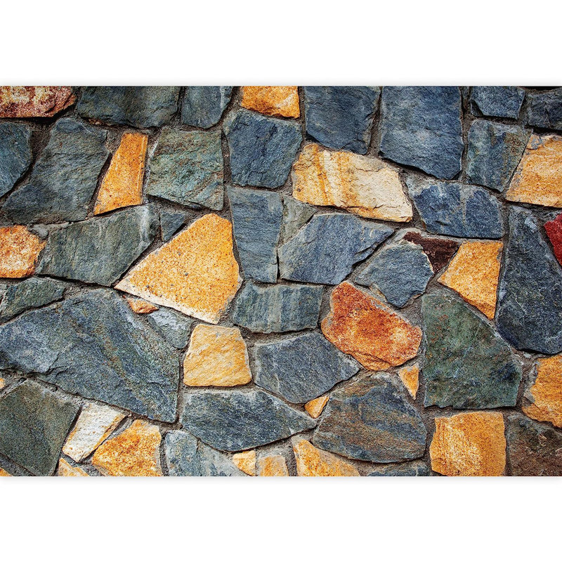 Murale peinte à motif de briques de pierre brunes et grises L 66 pi x l 96 po, L 100 po x l 144 po