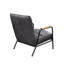 Chaise à pieds gris en métal gris avec coussins confortables - siège en cuir mat avec garniture en fer mat et design moderne