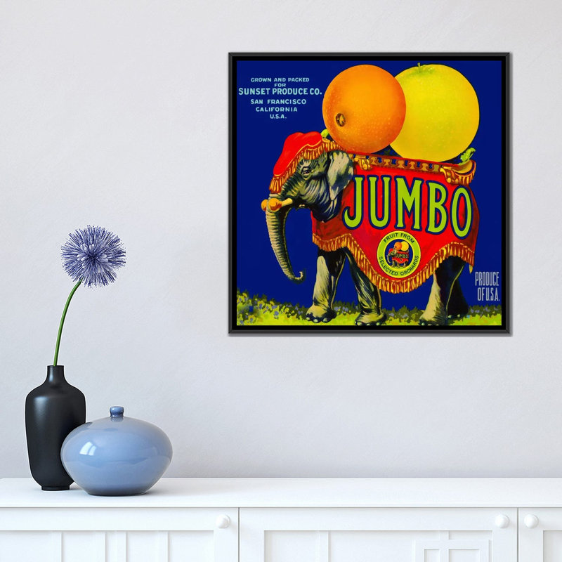 Affiche rétro sur toile, Toile avec cadre noir, H 18 po x l 18 po x P 1,5 po, Pas de tapis