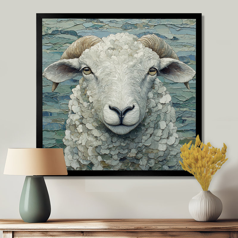 Portrait de mouton Drenna Ewes, Reproduction encadrée d'une seule photo, Noir, noir, noir, noir, H 16 po x l 16 po