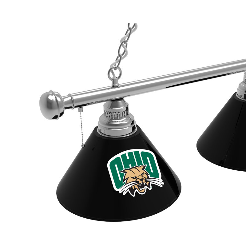 3 - Light Pool Table Lights Pendant, Chrome, Ohio Bobcats