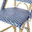 29,5 po. Pe 2 chaises d'extérieur françaises, bleu sarcelle foncé et blanc. Structure en aluminium avec design. Transformez votre chaise de 2 finitions similaires.