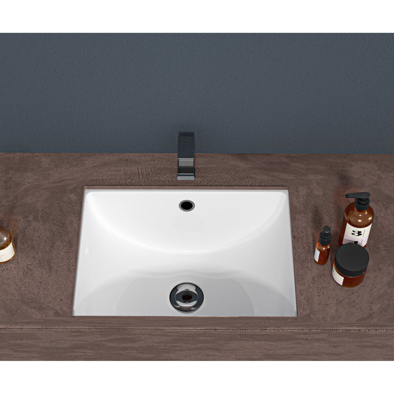 Lavabo de salle de bain encastré en céramique avec trop-plein 20,67 "X 15" - Teinture, Acide, pour salle de bain blanc 20,67 "X 15", résistance aux acides