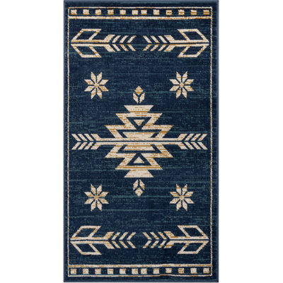 Tapis bleu / crème Marrk Southwestern