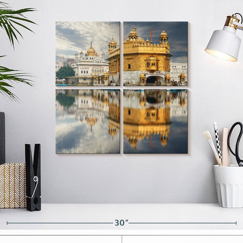 Temple d'or en Inde, H 18 po x l 18 po
