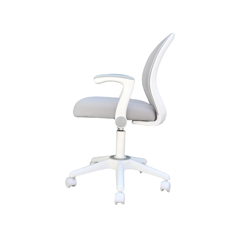 Grey Mesh and Fabric Task Chair with Adjustable Arms