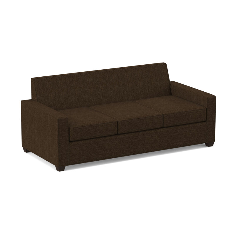 Canapé-lit à accoudoirs carrés 80 po Avery, À ressorts, Chocolat antique, Cafelle