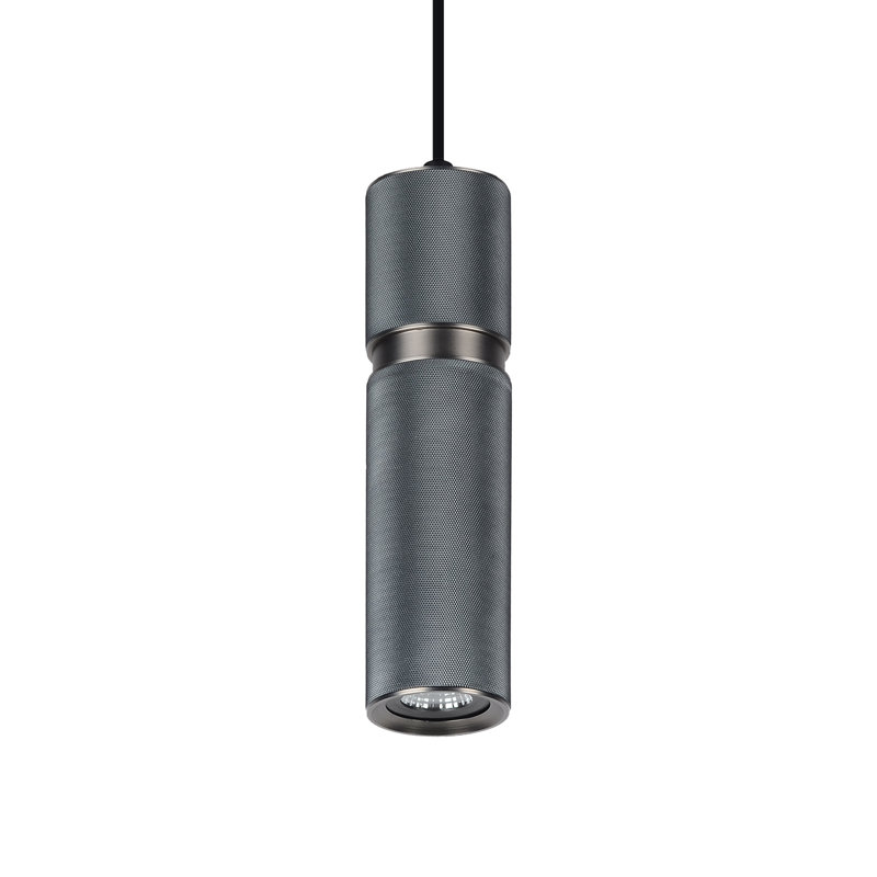 1 - Light Pendant, Dark Gray/Pewter Accents, 10" H x 3" W x 3" D