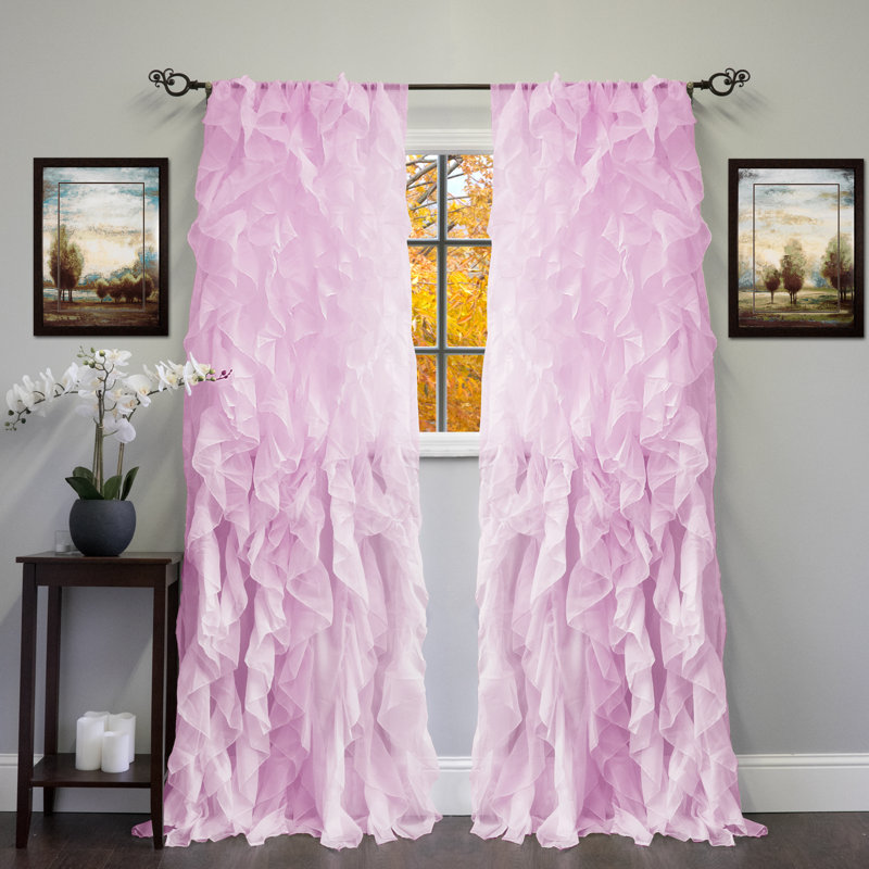 Fulda Semi Sheer Curtain Single Panel, Lavender, 50" W x 108" L
