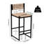 Ensemble de 2 tabourets de bar avec tabourets tissés à la main en corde de papier pour Kichen Island, bar et comptoir-1293998346
