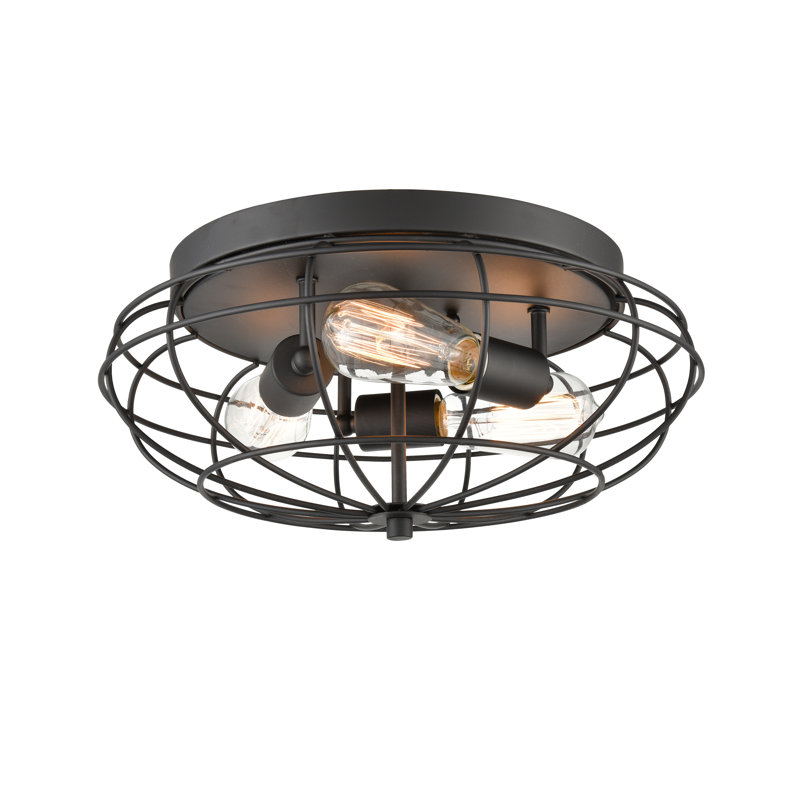 Diodora Flush Mount, Matte Black, Yes
