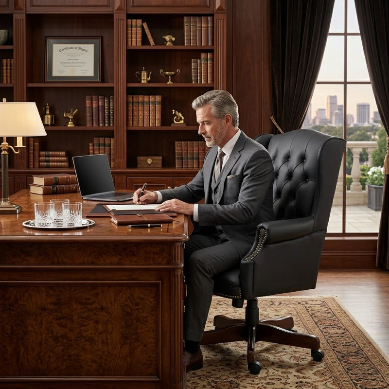 Corralitos Executive Office Chair, Ergonomic High-Back Desk Chair, Black