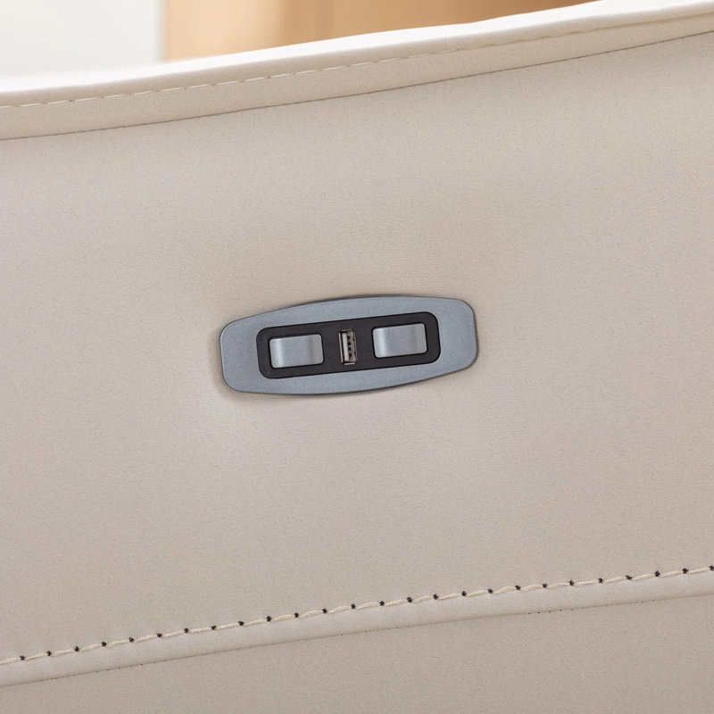 Ensemble de cinéma maison inclinable et pivotant 32,3 po de large avec port USB (ensemble de 6), Beige