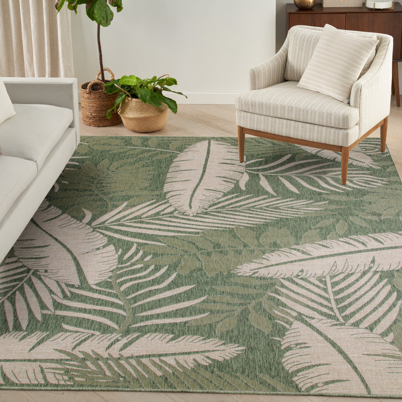 Bertine Floral Indoor / Outdoor Rug, Rectangle 9' x 12'