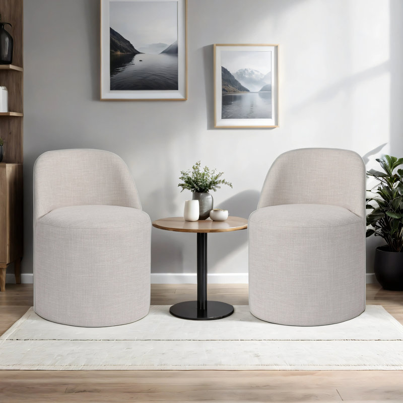 Nian 22" Wide Modern Curved Backrest Design Upholstered Accent Side Chair