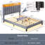 Structure de lit rembourrée avec tête de lit et tête de rangement avec lumières DEL intelligentes et station de charge USB, sans bruit, sans sommier-1181314305-1181314318