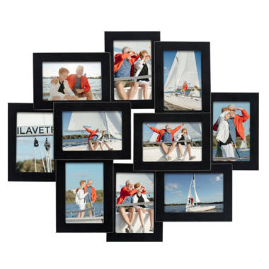 Melannco 18 x 23 inch 12 Opening Photo Collage Frame, Displays Six 4x6 and Six 6x4 inch Photos, Light Gray