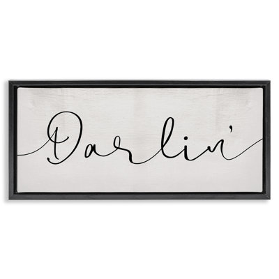 «Darlin 'Sentiment Elegant Cursive Floater Canvas Wall Art» par Daphne Polselli