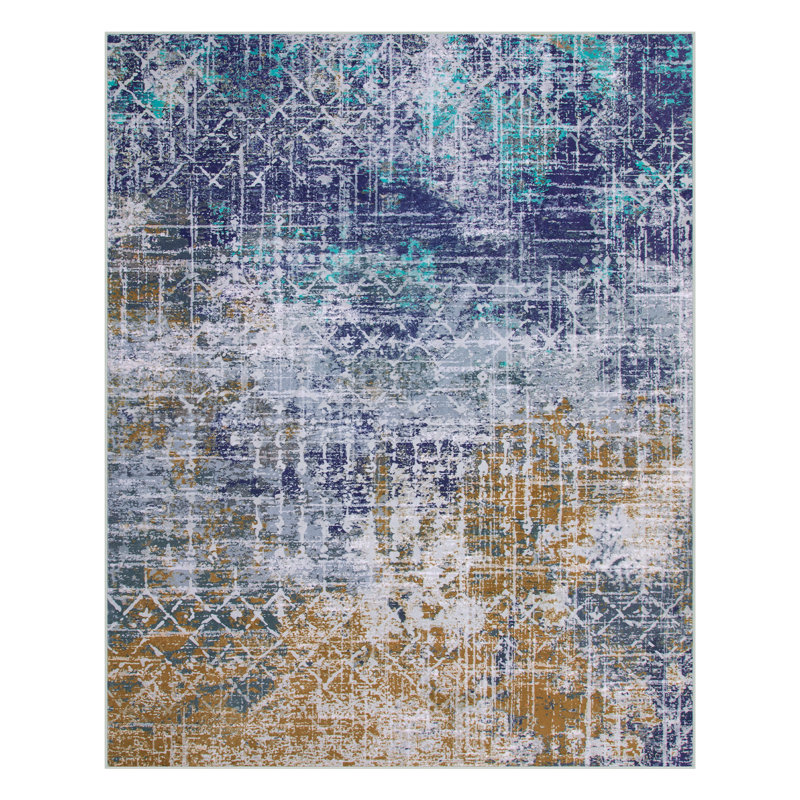 Abstract Tribal Washable Area Rug – Modern Non-Slip Carpet for Living Room, Bedroom & Entryway – Soft & Stain-Resistant Floor Mat