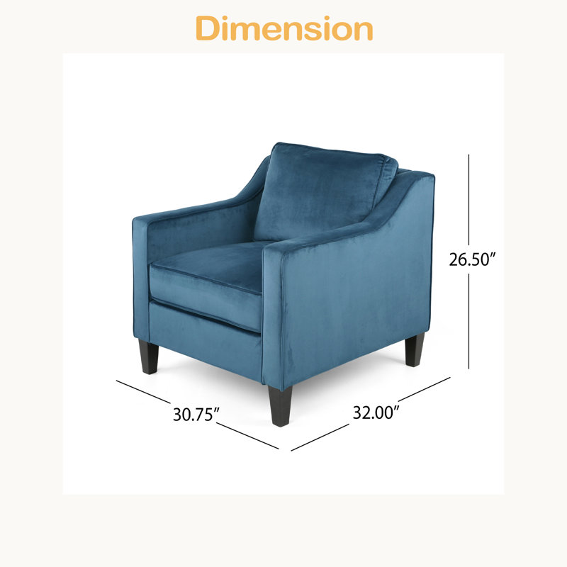 Fauteuil club en velours, Bleu