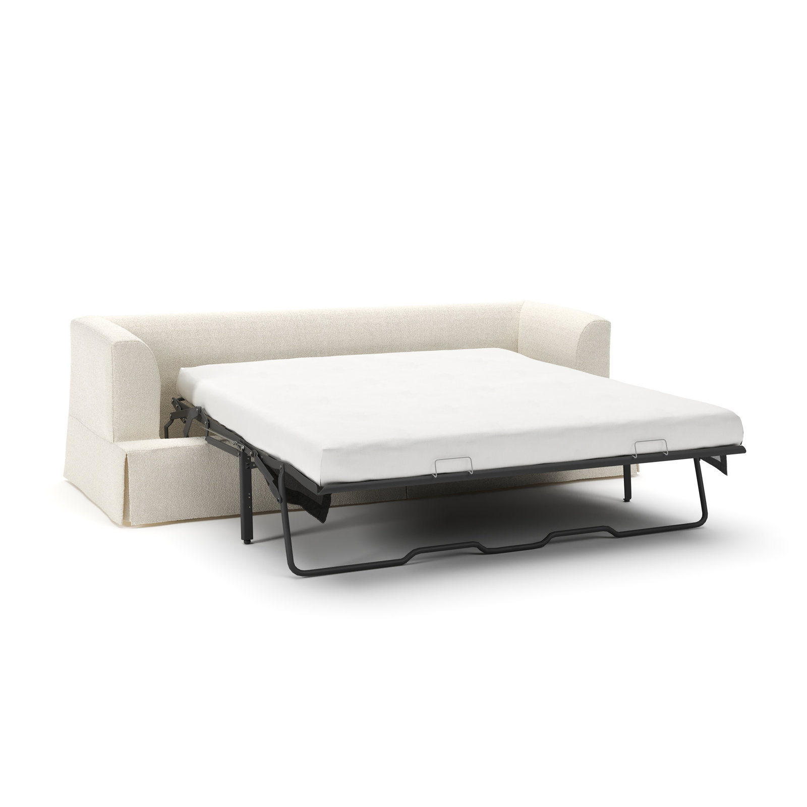 Lucia 92.5'' Upholstered Sofa, Davis Pearl Bouclé Performance