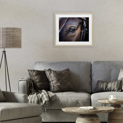 Equine Gaze Close Up Framed Print Under Glass, design by Seven Trees Design