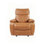 Fauteuil inclinable électrique en cuir pleine fleur des États-Unis avec massage par pétrissage Shiatsu, fonction chauffante, chargement sans fil, porte-gobelet chauffant et réfrigérant et support de téléphone motorisé-385818341