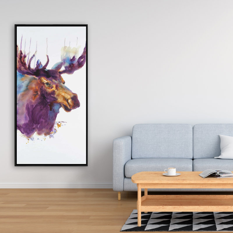 Impression abstraite d'orignal sur toile