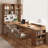 Brown Rectangular Solid Wood+Glass desk-2026820091