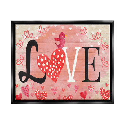 " Romantic Love Patterned Hearts Bird "