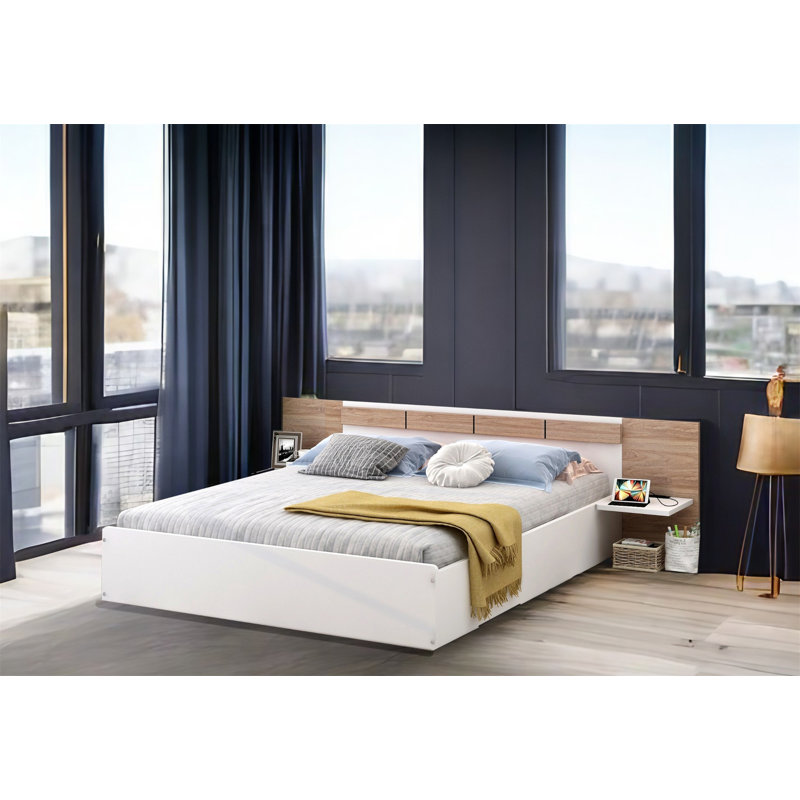 Platform Storage Bed, White