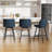 Modern Swivel Upholstered Counter Stool with Durable Metal Frame-338239154