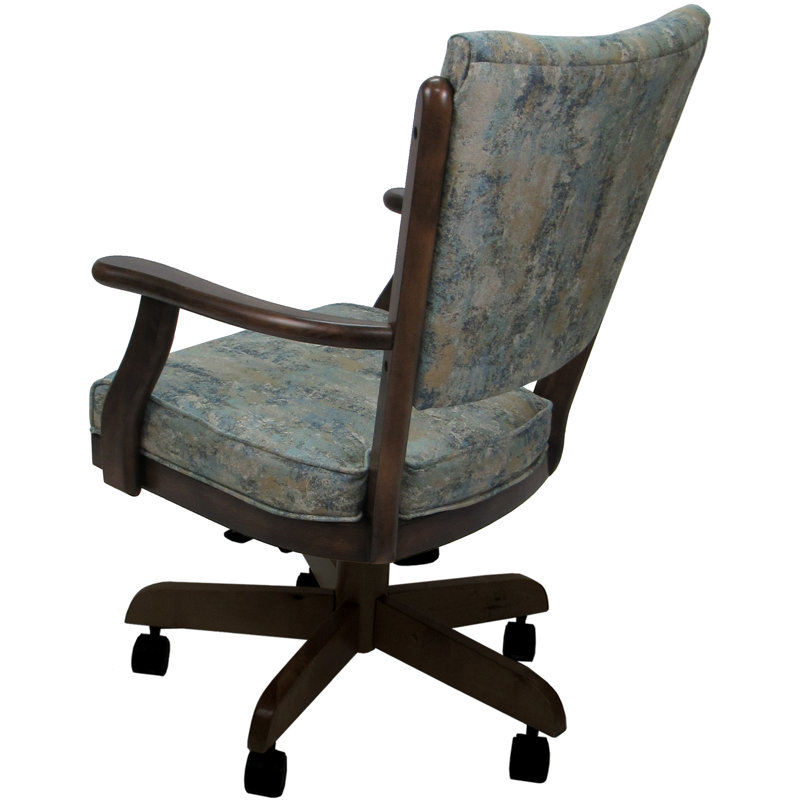 Lauchlann Swivel Dining Caster Chair with Arms, Brown
