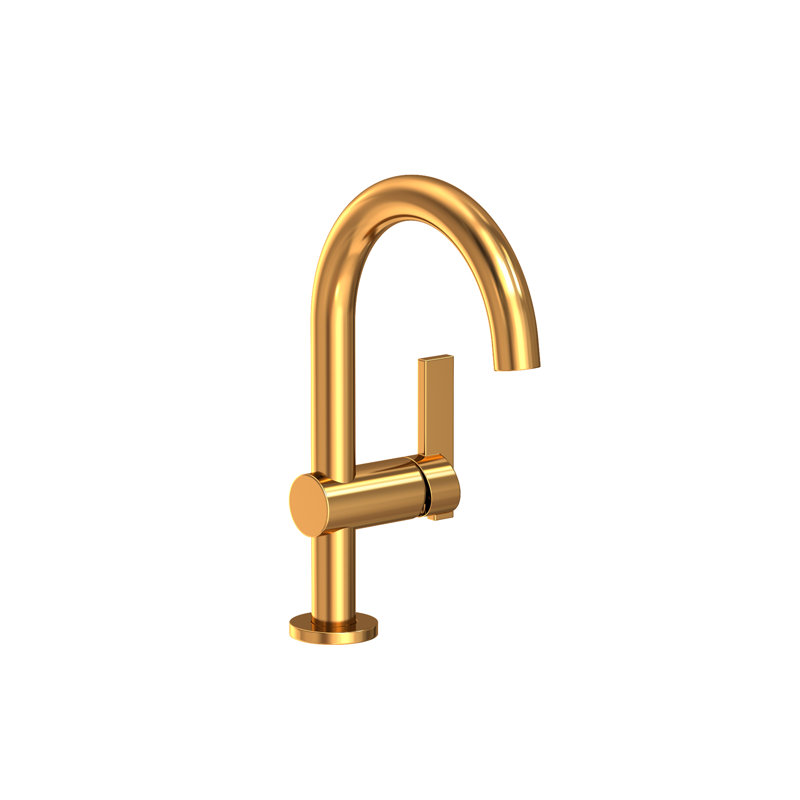 Priya Single Hole Bathroom Faucet with Drain Assembly, Aged Brass