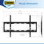 Support mural pour téléviseur de 42 po à 84 po ProMounts Acier robuste | Peut supporter jusqu'à 143 lb | Profil bas à 1,1 po du mur | Compatible VESA universel