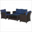 Canapé modulaire de jardin, ensemble de mobilier d'extérieur 4 pièces, ensemble de conversation pour mobilier d'extérieur