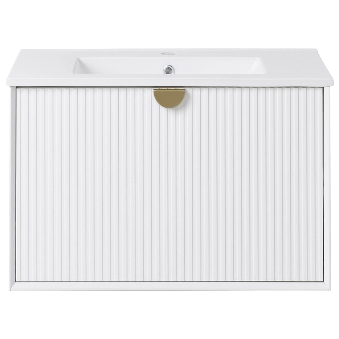 Wall Mounted Vanity Unit with Basin Cerstin 60 cm White