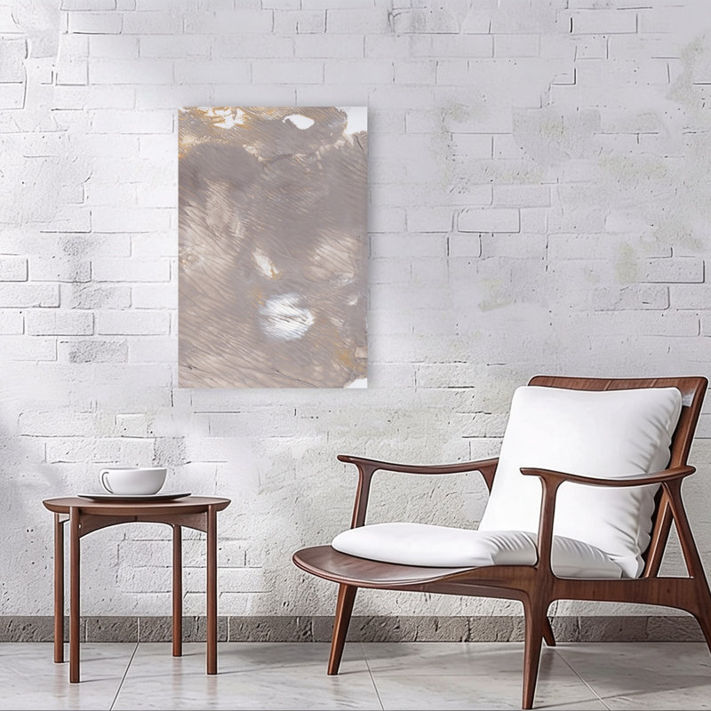 Art mural moderne abstrait Mute Earth Flow, 36" H x 24" W