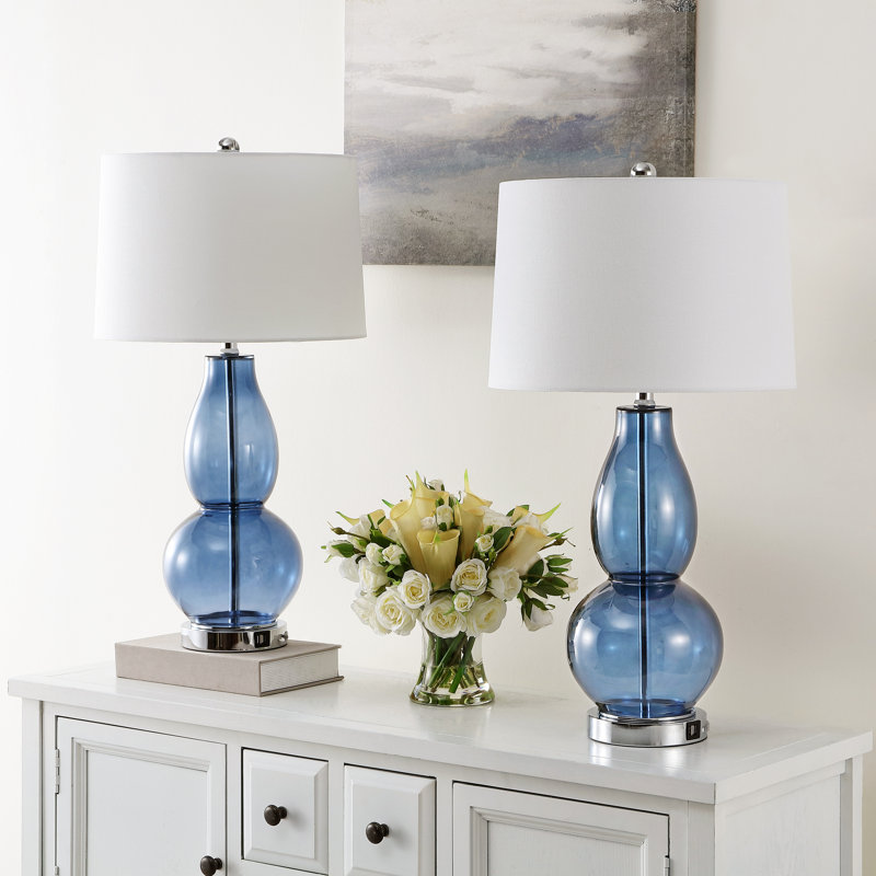 Ensemble de lampes de table Vesel bleu marine avec USB