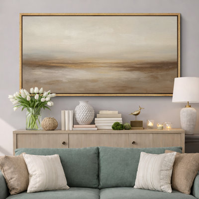 Large Framed Canvas Print Wall Art - Abstract Landscape Print for Modern Home Decor