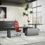 Bureau de direction simple noir à hauteur réglable-816934639