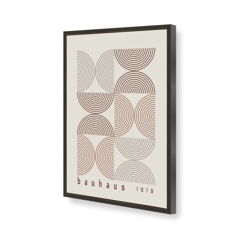 «Brown Bauhaus Composition I», impression roulée, Reproduction encadrée sans passe-partout, Noir satiné, H 21 po x l 17 po